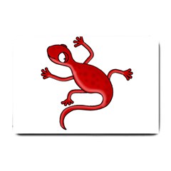 Red Lizard Small Doormat  by Valentinaart