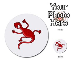 Red Lizard Multi-purpose Cards (round)  by Valentinaart