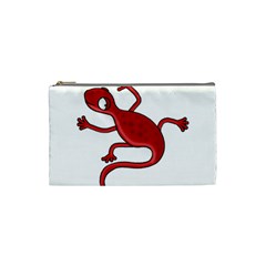 Red Lizard Cosmetic Bag (small)  by Valentinaart