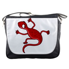 Red Lizard Messenger Bags by Valentinaart