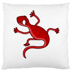 Red Lizard Large Cushion Case (two Sides) by Valentinaart