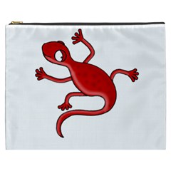 Red Lizard Cosmetic Bag (xxxl)  by Valentinaart