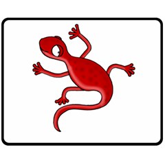 Red Lizard Double Sided Fleece Blanket (medium)  by Valentinaart