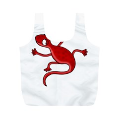 Red Lizard Full Print Recycle Bags (m)  by Valentinaart