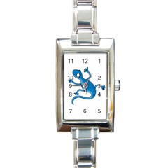 Blue Lizard Rectangle Italian Charm Watch by Valentinaart