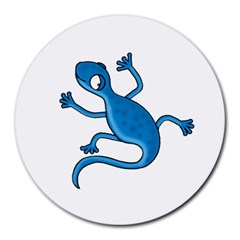 Blue Lizard Round Mousepads by Valentinaart