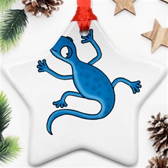 Blue Lizard Ornament (star)  by Valentinaart