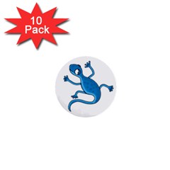 Blue Lizard 1  Mini Buttons (10 Pack)  by Valentinaart