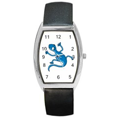 Blue Lizard Barrel Style Metal Watch by Valentinaart