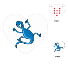 Blue Lizard Playing Cards (heart)  by Valentinaart