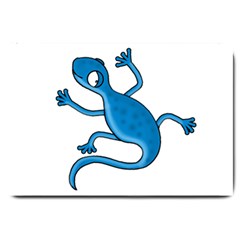 Blue Lizard Large Doormat  by Valentinaart