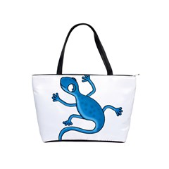 Blue Lizard Shoulder Handbags by Valentinaart