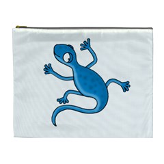 Blue Lizard Cosmetic Bag (xl) by Valentinaart