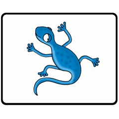 Blue Lizard Double Sided Fleece Blanket (medium)  by Valentinaart