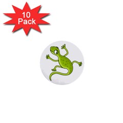 Green Lizard 1  Mini Buttons (10 Pack)  by Valentinaart