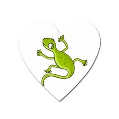 Green Lizard Heart Magnet by Valentinaart