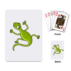 Green Lizard Playing Card by Valentinaart