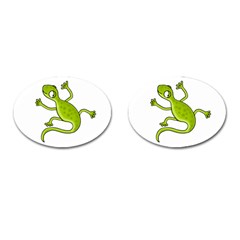 Green Lizard Cufflinks (oval) by Valentinaart