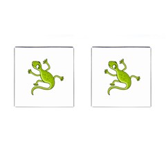 Green Lizard Cufflinks (square) by Valentinaart