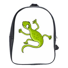 Green Lizard School Bags(large)  by Valentinaart