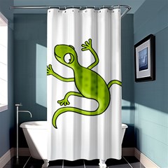 Green Lizard Shower Curtain 36  X 72  (stall)  by Valentinaart