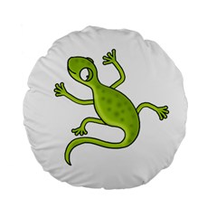 Green Lizard Standard 15  Premium Round Cushions by Valentinaart