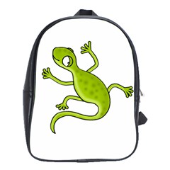 Green Lizard School Bags (xl)  by Valentinaart