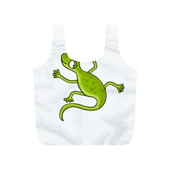 Green Lizard Full Print Recycle Bags (s)  by Valentinaart