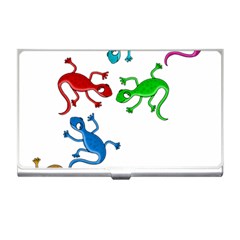 Colorful Lizards Business Card Holders by Valentinaart