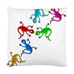 Colorful Lizards Standard Cushion Case (one Side) by Valentinaart