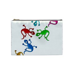 Colorful Lizards Cosmetic Bag (medium)  by Valentinaart