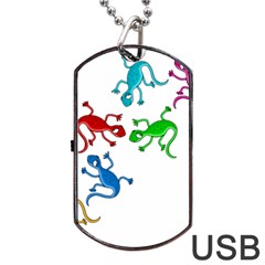 Colorful Lizards Dog Tag Usb Flash (two Sides)  by Valentinaart