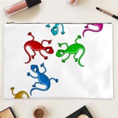 Colorful Lizards Cosmetic Bag (xxl)  by Valentinaart