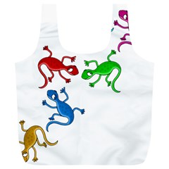 Colorful Lizards Full Print Recycle Bags (l)  by Valentinaart