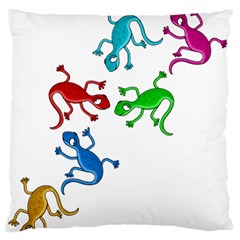 Colorful Lizards Standard Flano Cushion Case (one Side) by Valentinaart