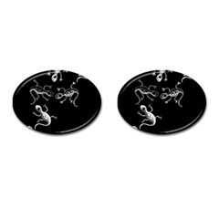 Black And White Lizards Cufflinks (oval) by Valentinaart