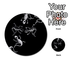 Black And White Lizards Multi-purpose Cards (round) 