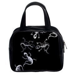 Black And White Lizards Classic Handbags (2 Sides) by Valentinaart