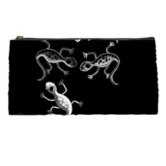 Black And White Lizards Pencil Cases by Valentinaart