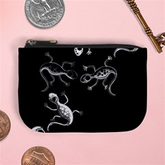 Black And White Lizards Mini Coin Purses by Valentinaart