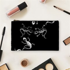 Black And White Lizards Cosmetic Bag (medium)  by Valentinaart