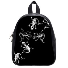 Black And White Lizards School Bags (small)  by Valentinaart