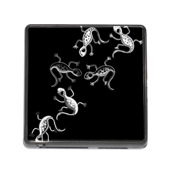 Black and white lizards Memory Card Reader (Square)