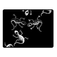 Black And White Lizards Fleece Blanket (small) by Valentinaart