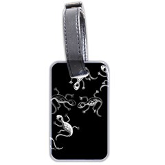 Black And White Lizards Luggage Tags (two Sides) by Valentinaart