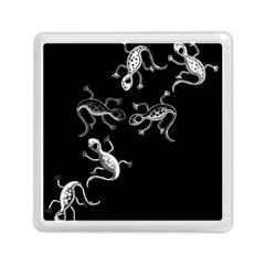 Black And White Lizards Memory Card Reader (square)  by Valentinaart