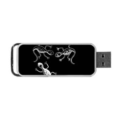 Black And White Lizards Portable Usb Flash (one Side) by Valentinaart