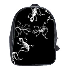 Black And White Lizards School Bags (xl)  by Valentinaart