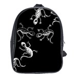 Black and white lizards School Bags (XL)  Front