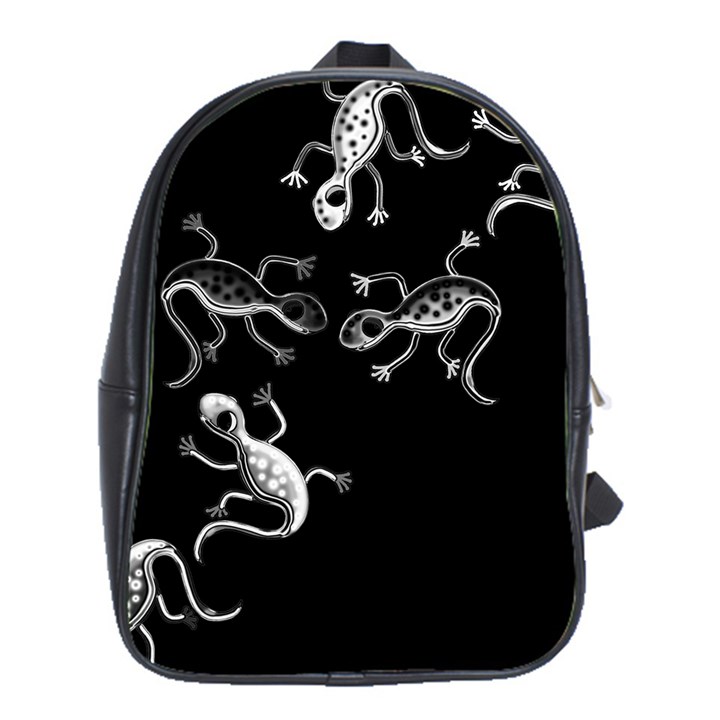 Black and white lizards School Bags (XL) 